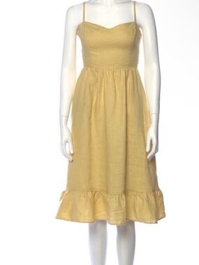 Reformation Yellow Spaghetti-Strap Midi Dress